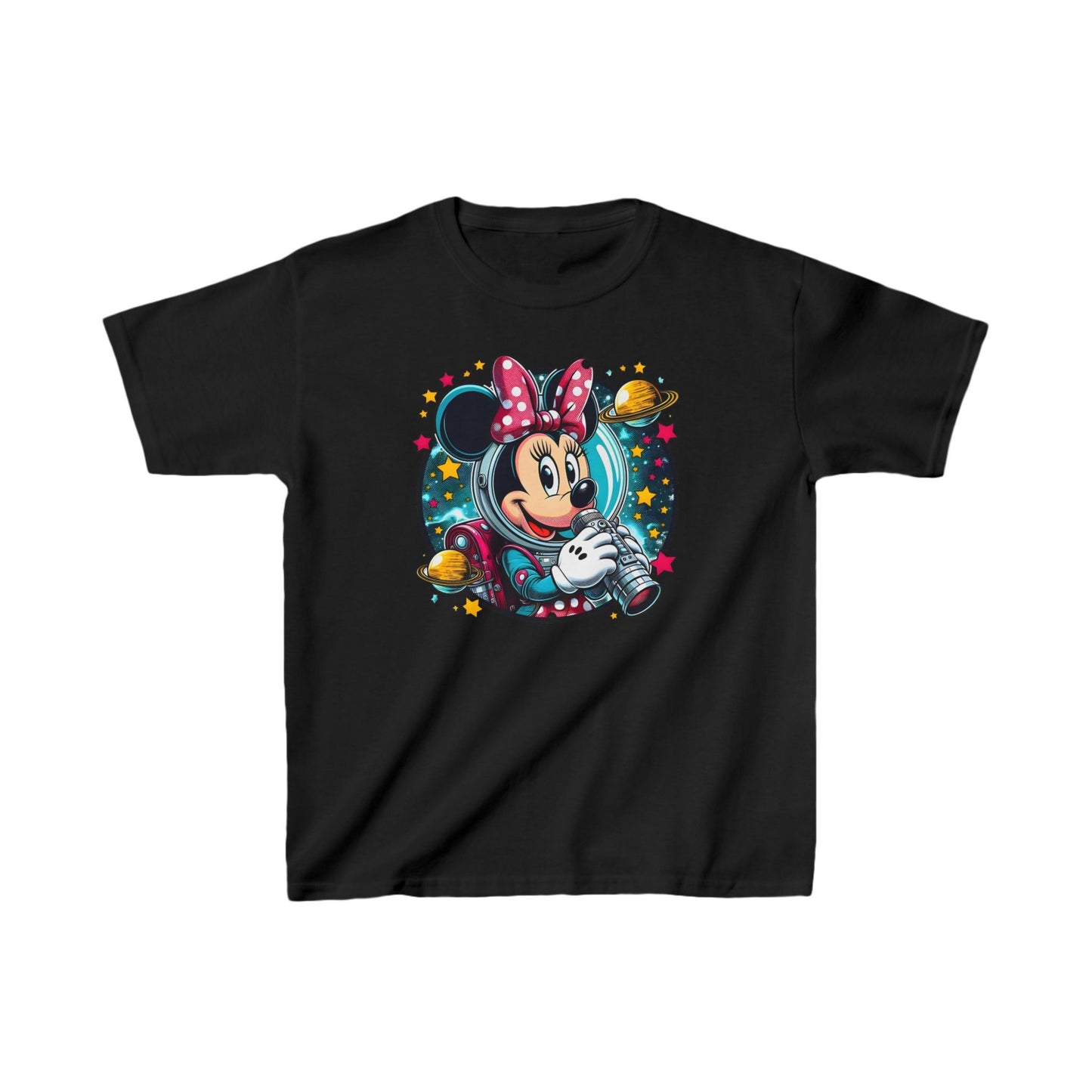 Child´s Blast Off with Minnie Mouse  Unisex Graphic Tee Shirt Kids