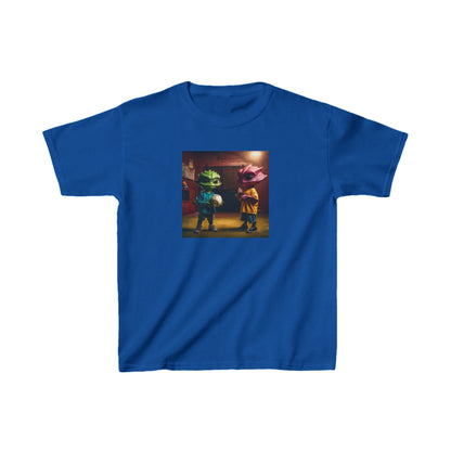 Kids Cute Aliens Heavy Cotton Tee with delightful alien imagery, celebrating creativity and fun for youthful adventurers.