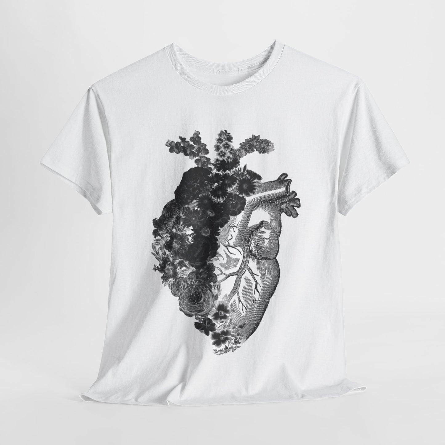 Floral Heart Womens Graphic Cotton Funny T Shirt Tee urban street