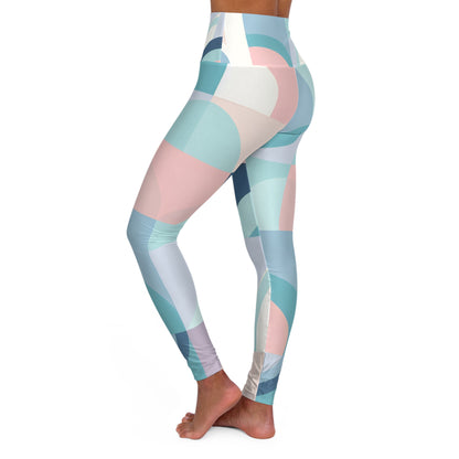 Elegant pastel leggings by Dazzling Dreams Studio featuring a contemporary geometric design, perfect for stylish comfort and aesthetic appeal.