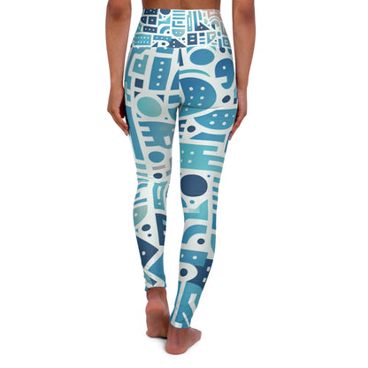 Elara Sinclair Pastel Blue High-Waisted Leggings by Dazzling Dreams Studio, featuring a luxurious modern gradation design, perfect for workout and casual wear.