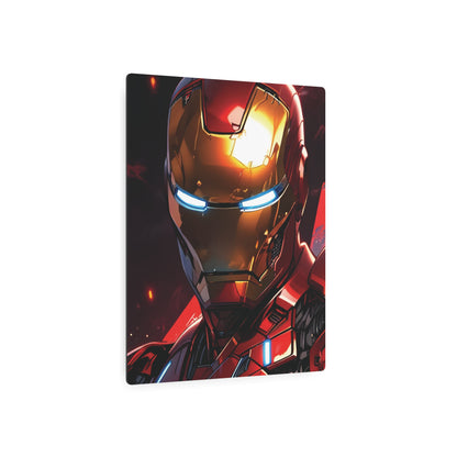 Marvel Iron Man Metal Art Poster featuring an elegant portrayal of Iron Man, designed to enhance sophisticated interiors with a touch of superhero charm.