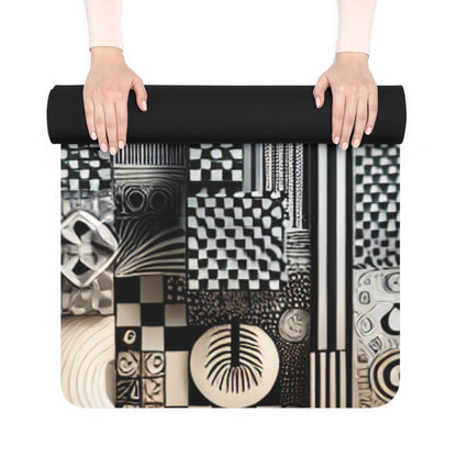 Elevated yoga practice with the Valentina Belleveau Designer Yoga Mat, featuring an eye-catching blend of designs by Dazzling Dreams Studio, perfect for a stylish fitness routine.