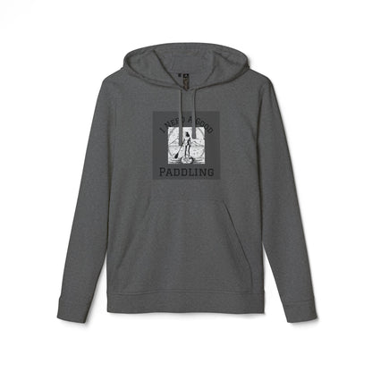Adidas Women’s Fleece 'I Need a Good Paddling' Hoodie in sophisticated grey, featuring unique graphic design.