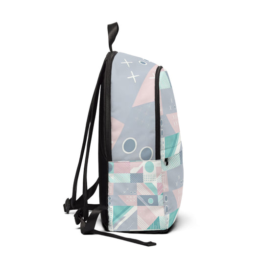 Chic Modern Backpack - Fitastic Power Sculpture 101 in Pastel Hues & Geometric Design, featuring a side profile view highlighting the elegant design and ample storage.