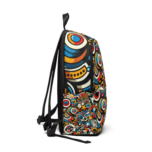 Spacious interior of the Ethereal Pop Art Backpack from Dazzling Dreams Studio, blending functionality with chic pop art aesthetics for daily use.