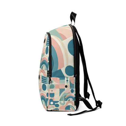 Elegant display of the Elite Body Sculptures Pastel Aesthetic Backpack by Dazzling Dreams Studio with mint green and delicate yellow hues, perfect for luxury fashion.