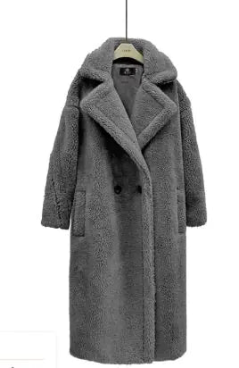 Long Winter Cashmere Lamb Winter Coat captured for fashion styling, showcasing the essence of winter luxury.