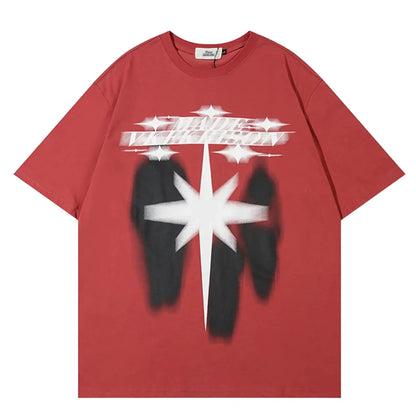 Luxury glow-in-the-dark men's T-shirt by Dazzling Dreams Studio, featuring celestial printed design for a stylish and comfortable look.