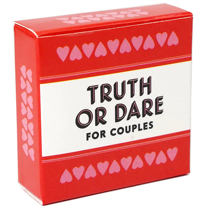 Elegant packaging of the Couples' Sexy Truth or Dare Card Game by Dazzling Dreams Studio, featuring a luxurious design with heart motifs, designed for couples seeking playful, intimate adventures.