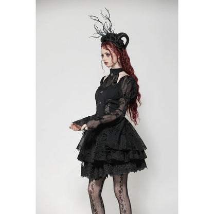 The Dark In Love Blanche Victorian Gothic Dress styled with accessories, perfect for creating a stunning gothic look.