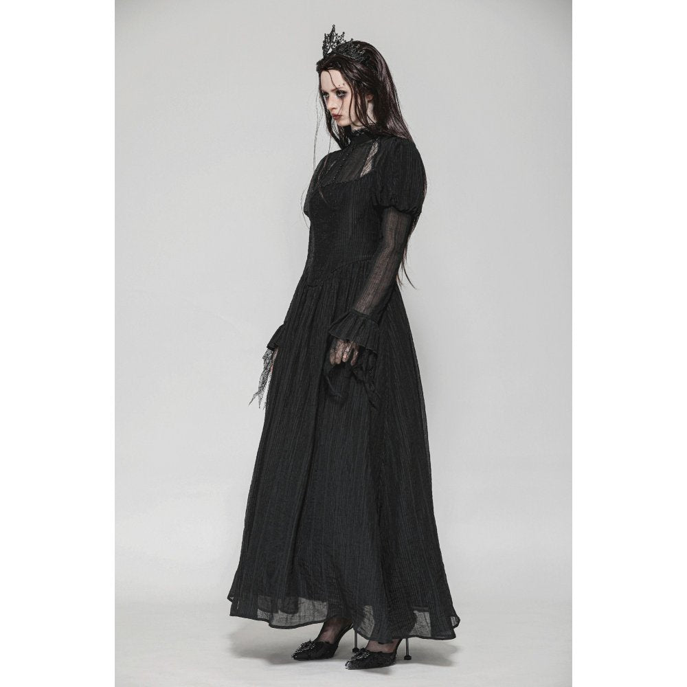 Model wearing Dark in Love Harlow Gothic Lace Maxi Dress, epitomising enchanting elegance for gothic occasions.
