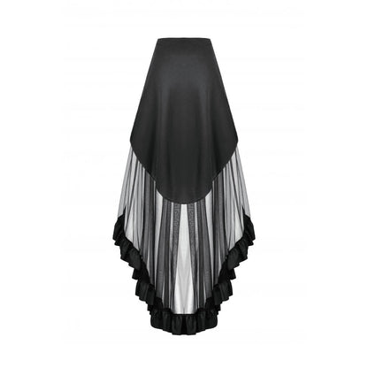 Size guide image for the Dark In Love Belladonna Mesh Gothic Skirt, providing detailed measurements to assist customers in selecting the perfect fit.