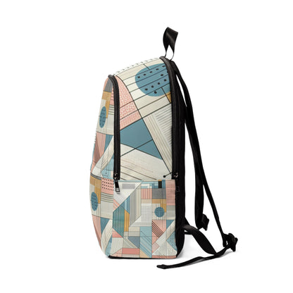 Close-up of the unique layered textures of the Modern Pastel Backpack by Dazzling Dreams Studio, highlighting its durability and fashionable design.