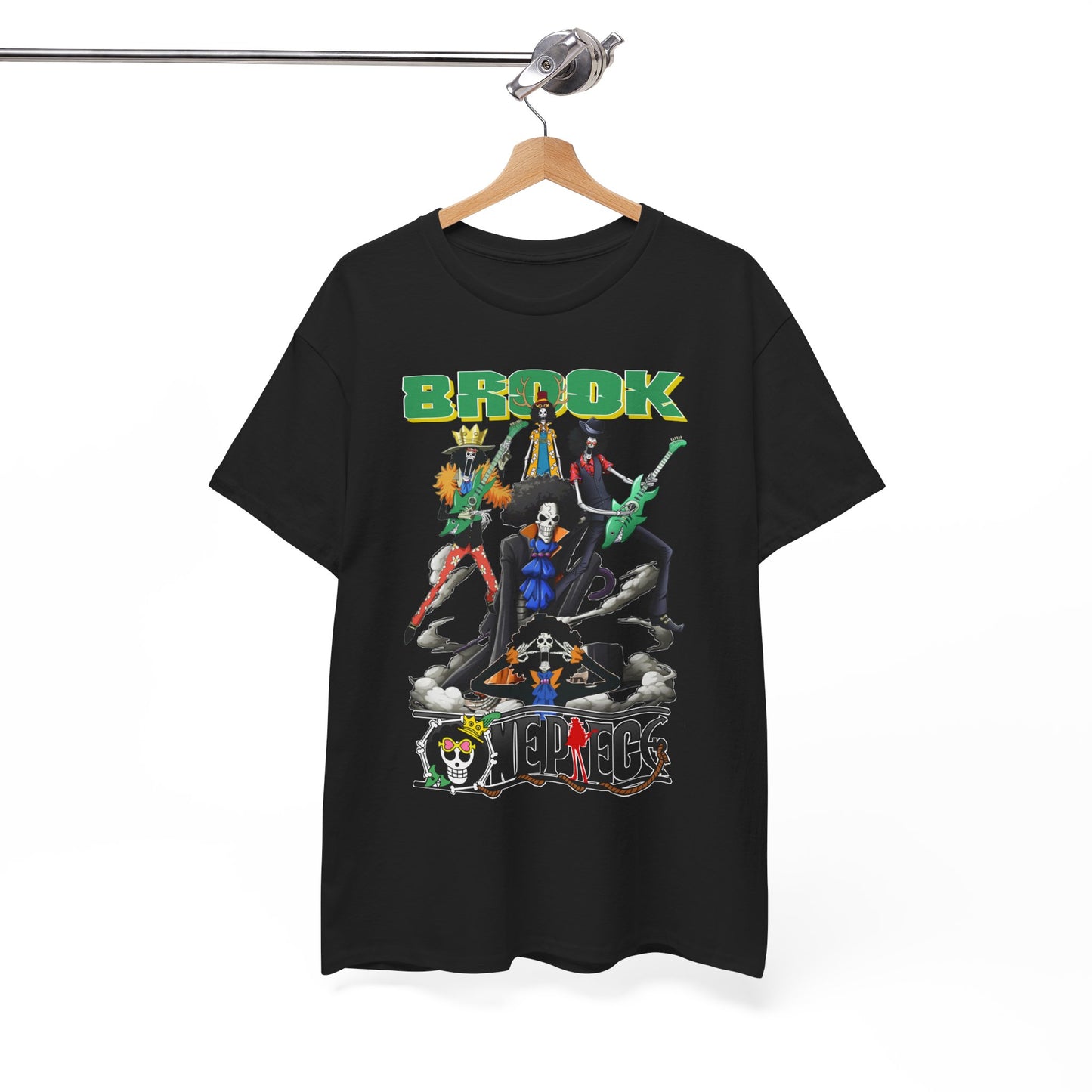 Stylish Brook graphic t-shirt displayed on a hanger, showcasing striking anime artwork, perfect for elevating casual, fashionable wear.