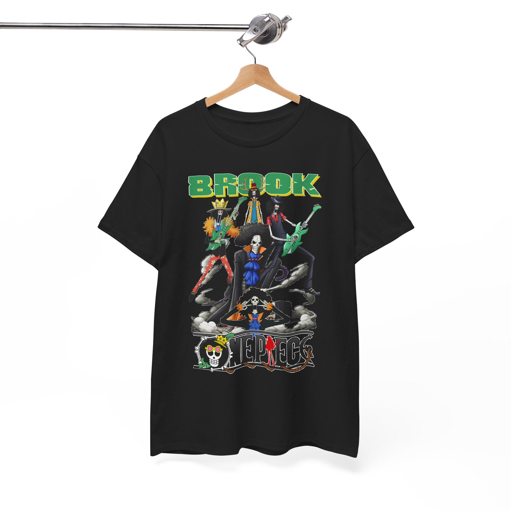 Stylish Brook graphic t-shirt displayed on a hanger, showcasing striking anime artwork, perfect for elevating casual, fashionable wear.