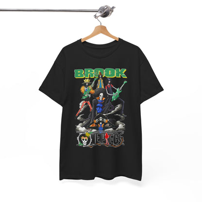 Stylish Brook graphic t-shirt displayed on a hanger, showcasing striking anime artwork, perfect for elevating casual, fashionable wear.