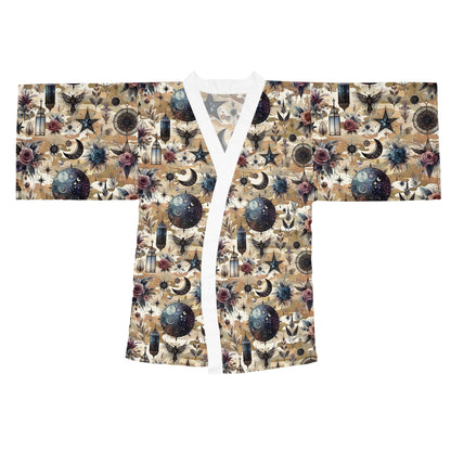 Floral Kimono Robe - Stylish kimono robe showcasing detailed floral patterns with a contemporary cut, perfect for designer lounge wear.