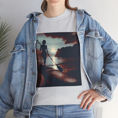 Luxurious fabric of the Delightful Paddle Board T-Shirt, highlighting comfort and breathability for adventurous outings by Dazzling Dreams Studio.