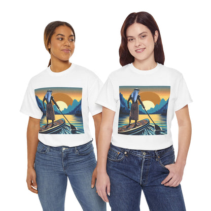 Exceptional comfort of the Delightful Paddle Board T-Shirt by Dazzling Dreams Studio, made from breathable fabric ideal for casual outings on sunny days.