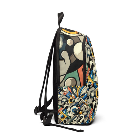 Interior view of Ethereal Spectrum Vision Backpack by Dazzling Dreams Studio showing spacious compartments and durable fabric, ideal for fashionable travel and everyday use.