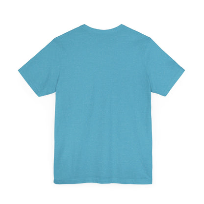 Refined back view of the vibrant blue Sabrina Carpenter Inspired Unisex Short Sleeve Tee, reflecting modern fashion.