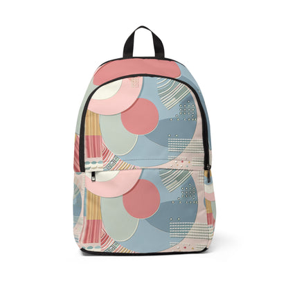 Luxurious Pastel Abstract Print Backpack by Dazzling Dreams Studio showcasing vibrant hues and modern artistry for elegant daily wear.