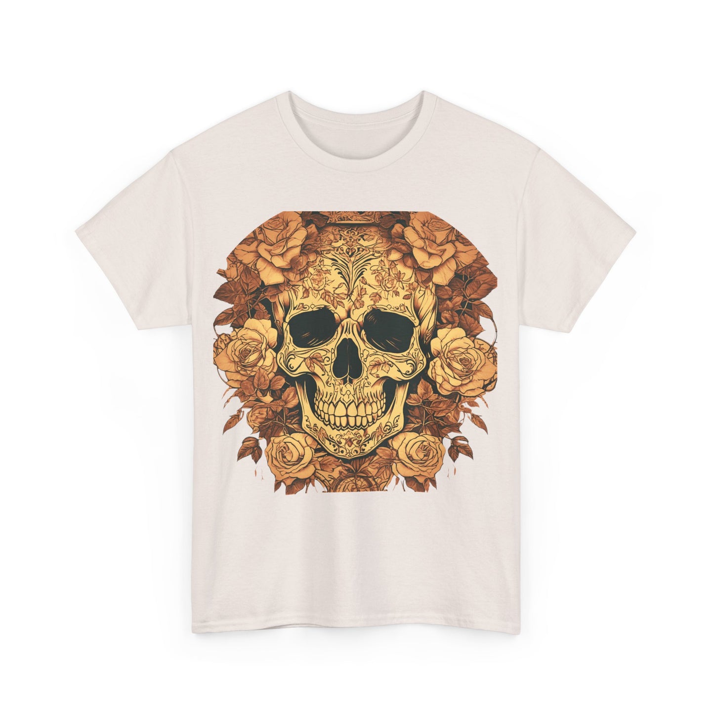 Skulls and Roses Cotton Tee, Unisex Graphic Shirt, 7 color choice