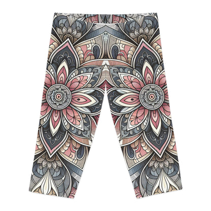 Luxurious Sweat Symphony Capri Leggings by Dazzling Dreams Studio, featuring moisture-wicking high-quality fabric, flattering fit, and vibrant colours for stylish workouts.