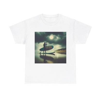 Delightfull Paddle Board T-Shirt by Dazzling Dreams Studio showcasing beautiful paddleboarding scene in serene waters, perfect for outdoor enthusiasts.