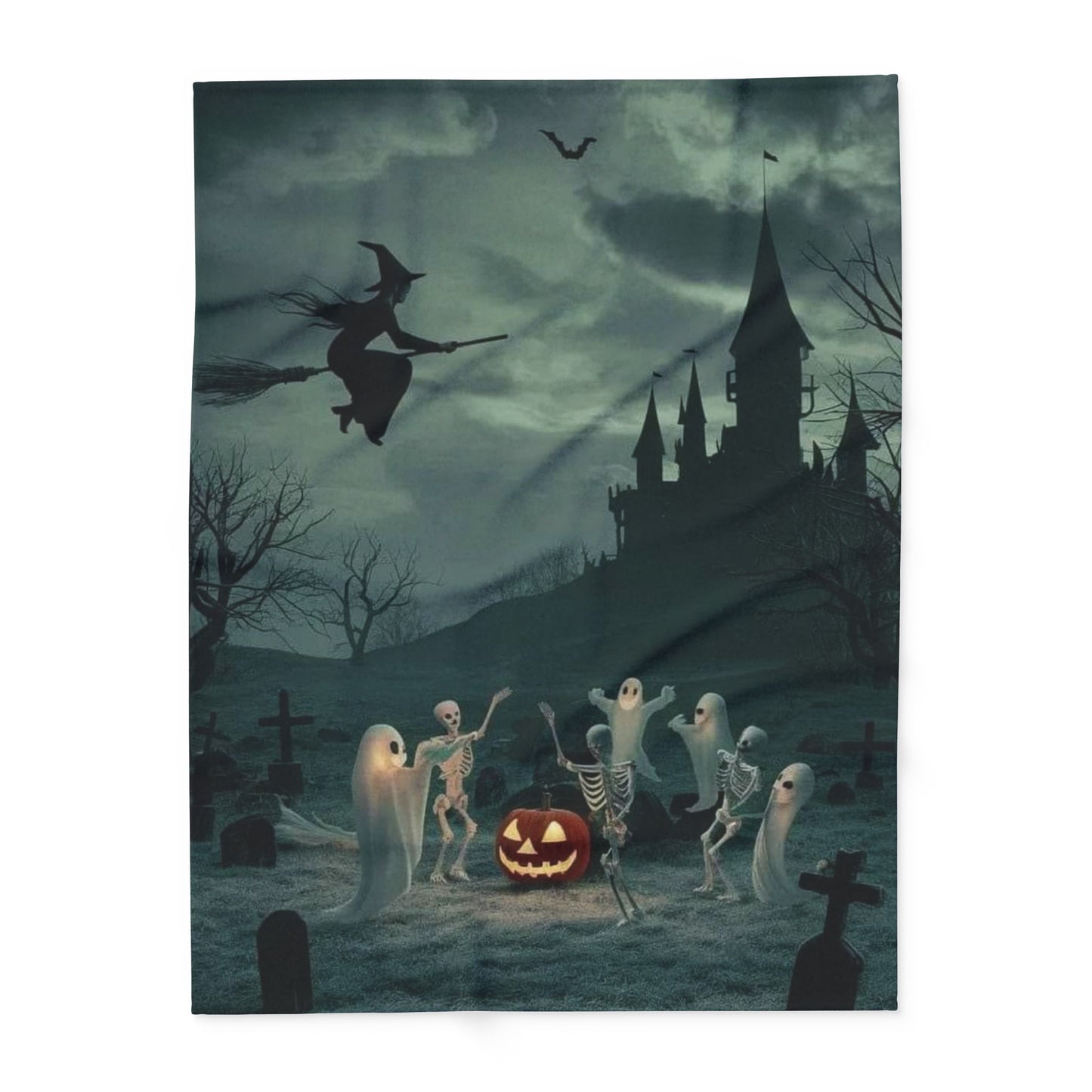 Decorative and Warm Halloween Spooky Arctic Fleece Blanket 3 Sizes