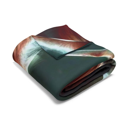 Folded Decorative and Warm Halloween Pennywise Chucky Arctic Fleece Blanket, exhibiting a rich palette and exquisite texture for upscale Halloween decor.