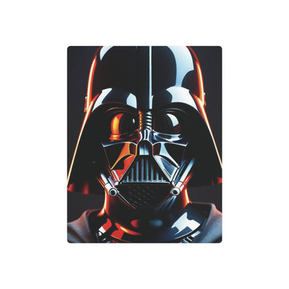 Darth Vader Star Wars Metal Art Poster showcasing a detailed metallic rendition of the iconic villain's helmet and cape, perfect for luxury wall décor.