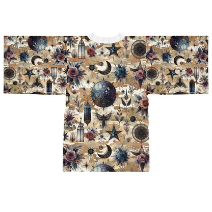 Floral Kimono Robe - Beautifully crafted women's kimono robe adorned with floral motifs, perfect for spa days or elegant relaxation.