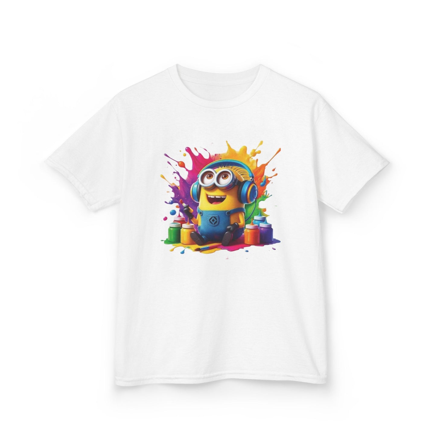 Minion T-Shirt - Paint Splatter Cartoon Art Kids Tee Childs Boys Girls Unisex