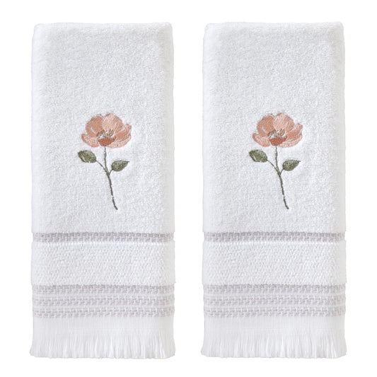 SKL Home by Saturday Knight Ltd. - U1108010830203 Misty Floral 2-Piece Hand Towel Set, White