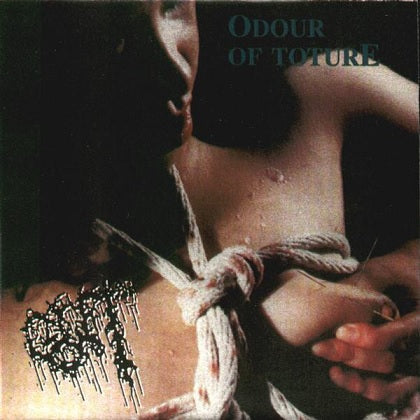 Luxurious CD cover of 'Odour Of Torture' by Gut, distributed by Rancid Offal Records, showcasing the dark and captivating aesthetic of Grindcore music.
