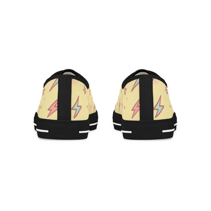 Stylish Zara Thunderstrike Lowtop Sneakers set against a vibrant backdrop, demonstrating luxury and comfort, designed by Printify for trendsetters.