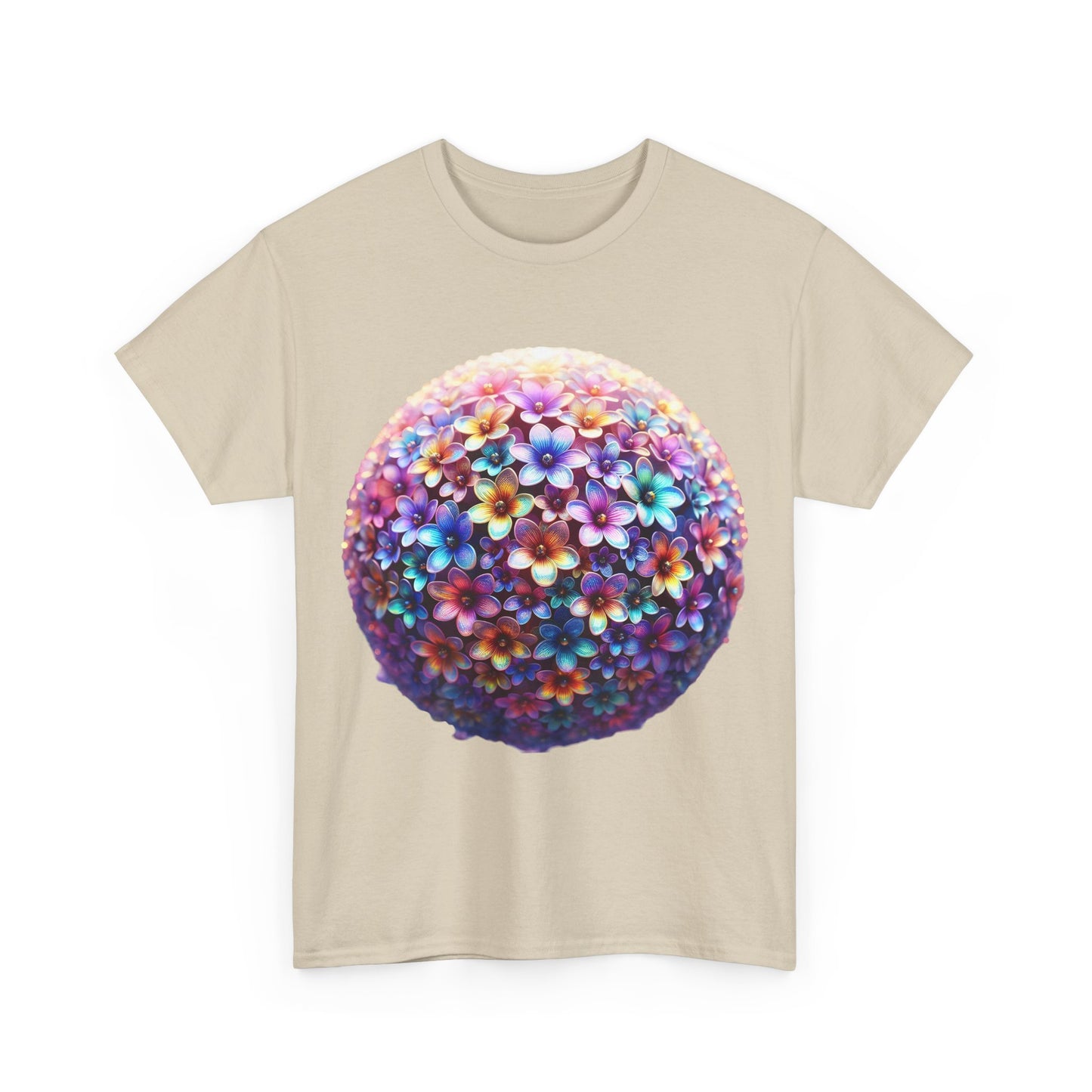 Iridescent Floral Sphere  Unisex Cotton Tee Graphic T Shirt