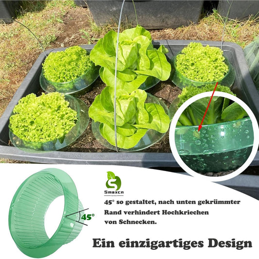 Smaxcn Pack of 20 Snail Collar Plastic Snail Protection Rings, Snail Fence Garden, Snail Protection for Your Salad Plants and Cabbage