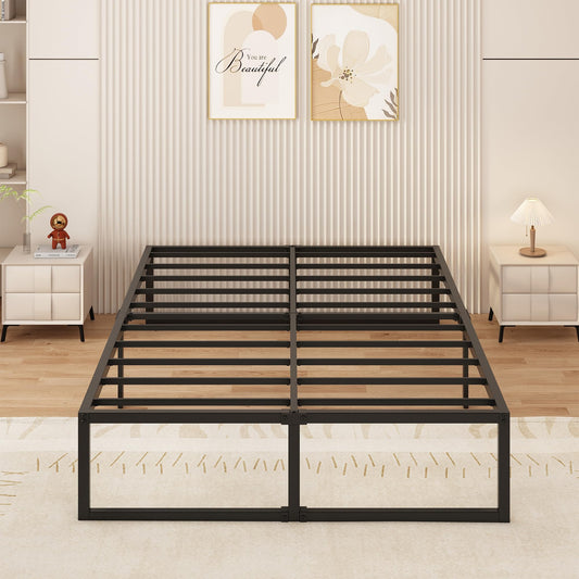 Yicensen Double Bed Frame 160x190 cm Metal Platform Bed Double with Steel Slat Support, Easy Assembly, Noise Free, No Box Spring Needed, 41cm High,