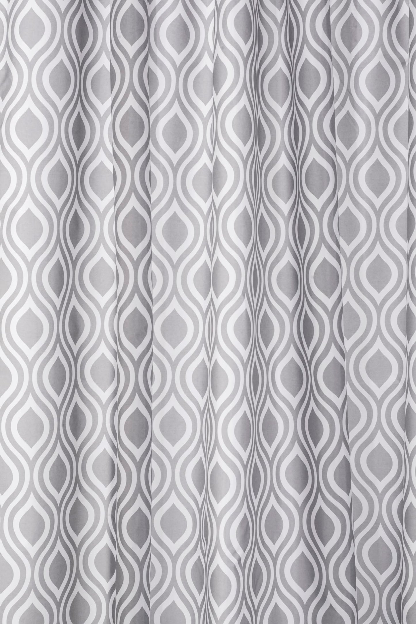 Croydex Grey Medallion Textile Shower Curtain with Hygiene 'N' Clean
