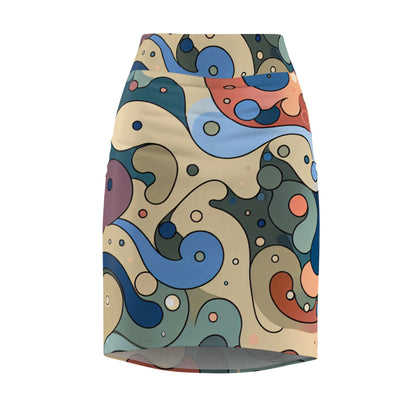Vivienne Clairmont Pencil Skirt by Dazzling Dreams Studio, featuring a unique irregular design perfect for Summer 2024, exemplifying luxury fashion with a comfortable fit.