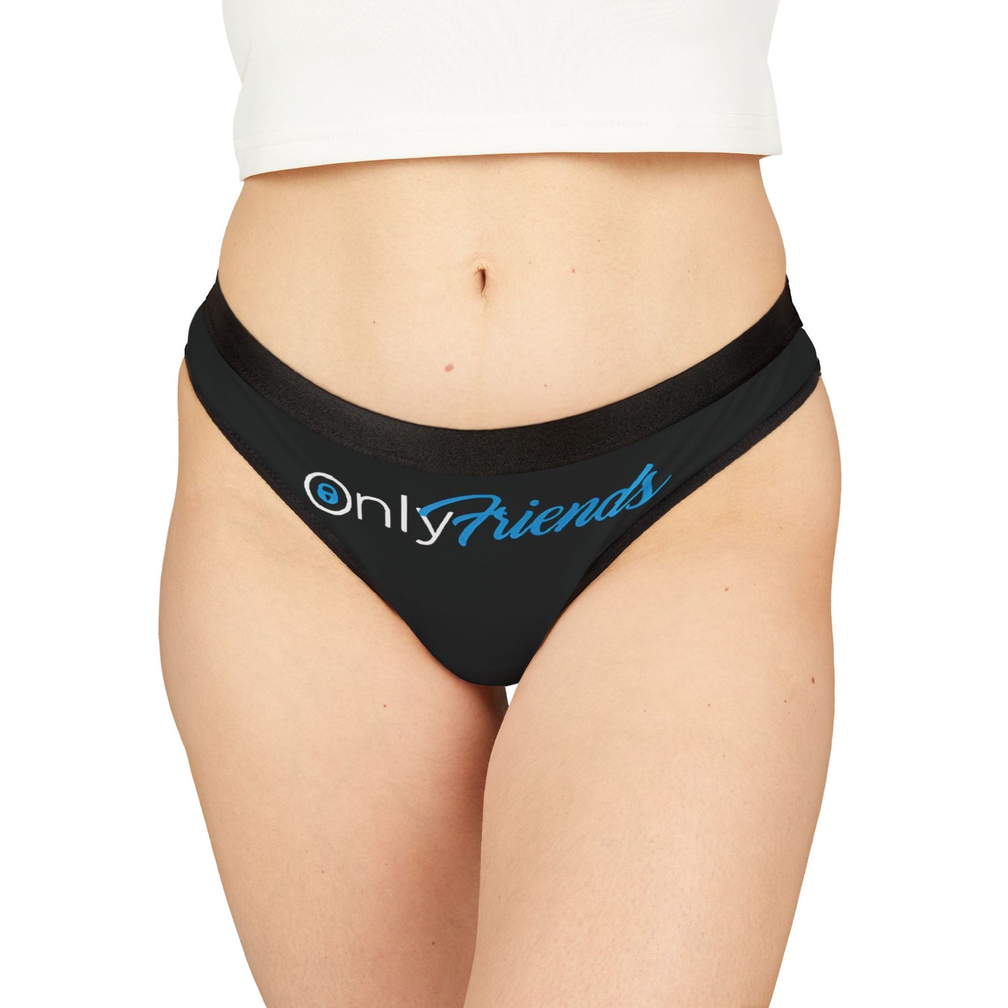 WOMEN’S CHEEKY THONG PANTIES WITH ONLY FRIENDS LOGO - NAUGHTY SEXY DESIGNS!