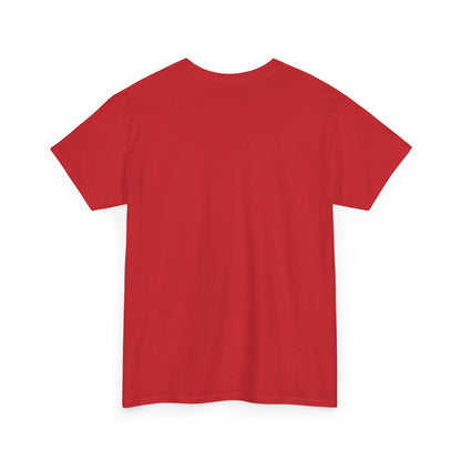 Back view of The Family Graphic T-Shirt Urban Unisex Cotton Tee in a rich red colour, highlighting the soft cotton material.