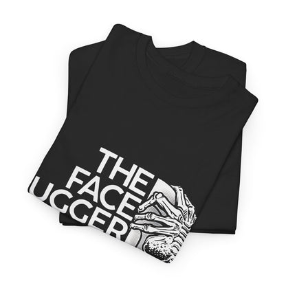 The Face Hugger Alien Graphic T-Shirt in luxurious black, showcasing striking graphic design with a Face Hugger illustration, perfect for urban style and fandom enthusiasts.