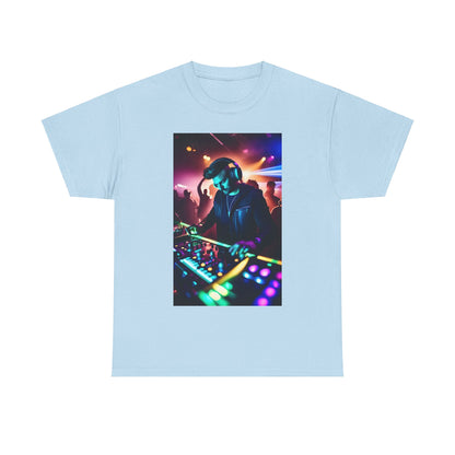 Street Monster Graphic T-Shirt in light blue featuring a vibrant DJ graphic, epitomising urban streetwear style.