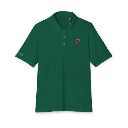Adidas Unisex Performance Polo Shirt in elegant green - Eco-Friendly 100% Recycled Polyester, featuring UPF 50+ Protection for the discerning wearer.