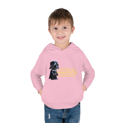 Delightful portrait of a young boy in a pink Kids Unisex Cute Darth Vader Star Wars Hoodie, featuring a playful Darth Vader graphic, perfect for little fans.