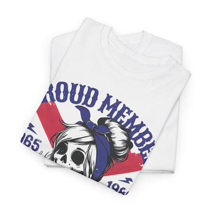 Luxury Generation X Women’s Graphic T-Shirt showcasing a striking design featuring a fearless skeleton woman, marketed as a proud member of the 'F..k Your Feelings' Generation.